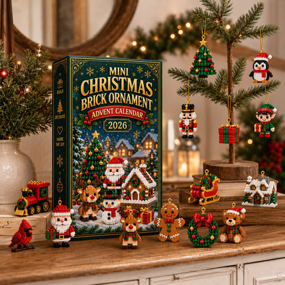 ⏳Last day to save 49% – 🎄24-Day Mini Christmas Ornament Advent Calendar | 24 unique festive buildable designs with hanging loops—perfect for decorating Christmas trees, wreaths, and holiday displays 🧱
