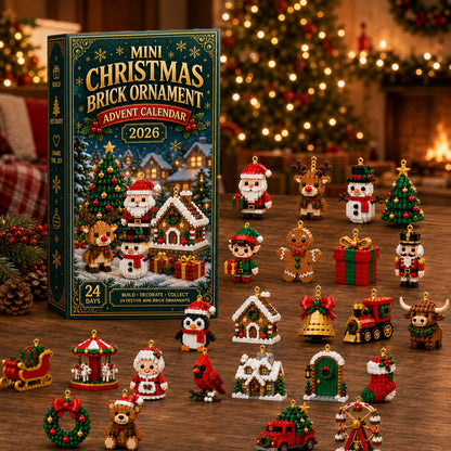 ⏳ Last day to save 49% – ✨24-Day Mini Christmas Ornament Advent Calendar | 24 unique festive buildable designs with hanging loops—perfect for decorating Christmas trees, wreaths, and holiday displays 🧱